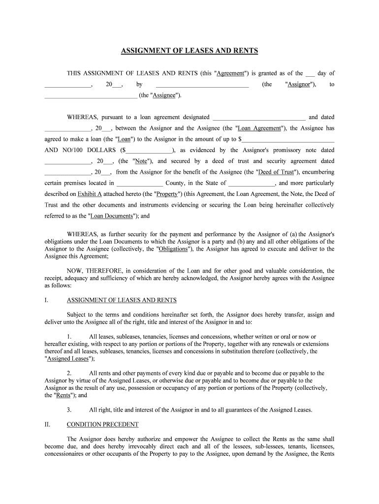 ASSIGNMENT of LEASES and RENTS SEC GovHOME  Form