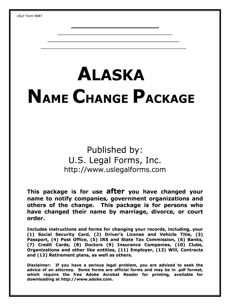 Hawaii Notice of Change of NameUS Legal Forms