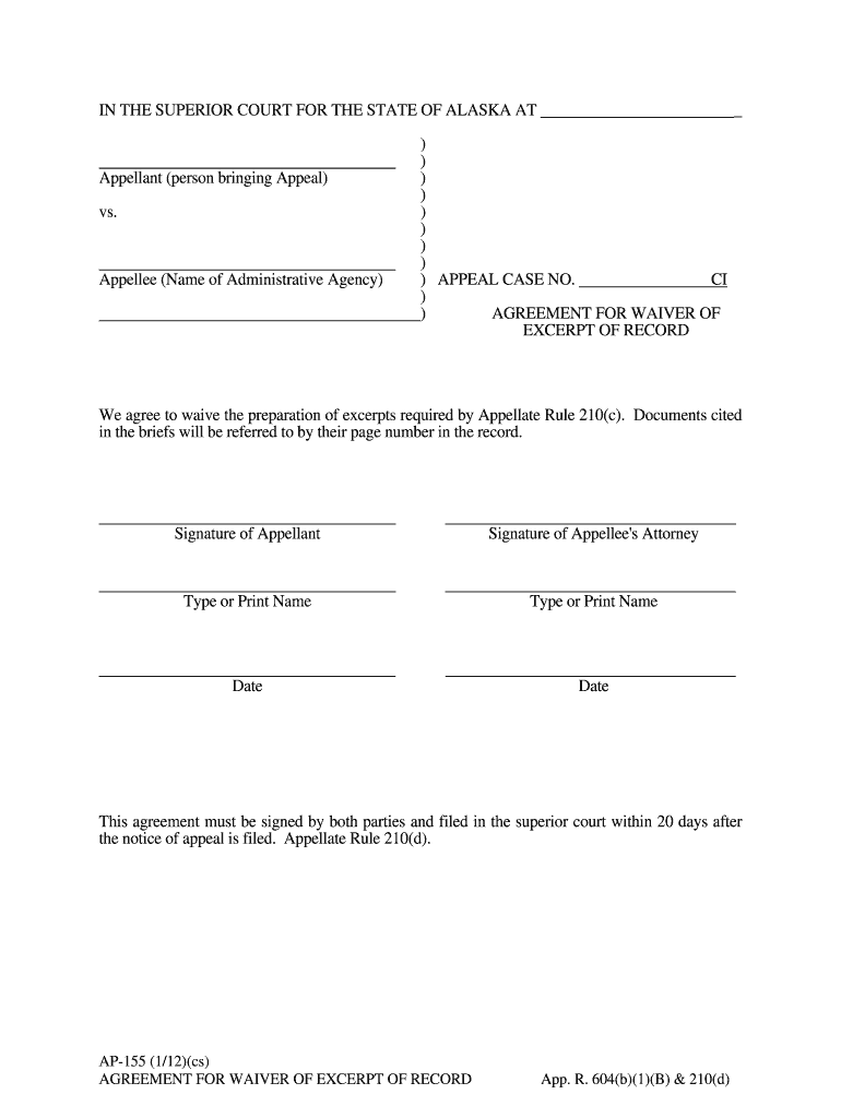 Notice of Appeal from Administrative Agency to Superior  Form