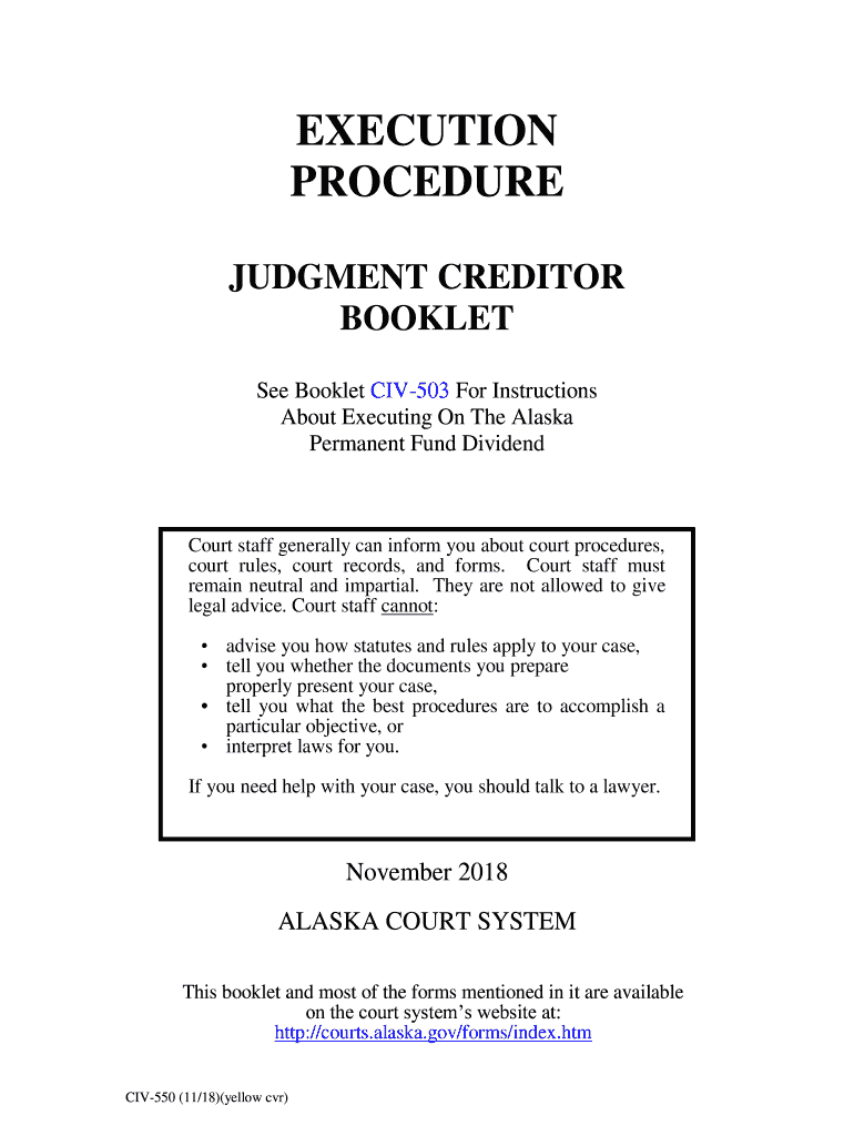Collecting a Debt Executing on a Judgment Alaska Form