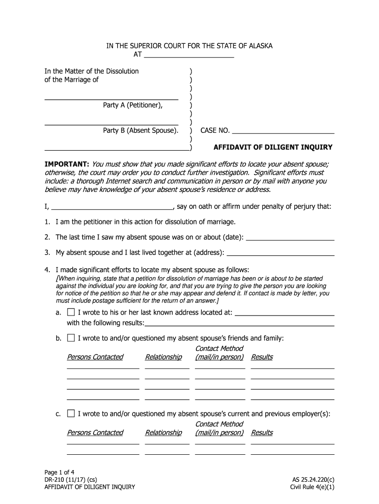 Party B Absent Spouse  Form