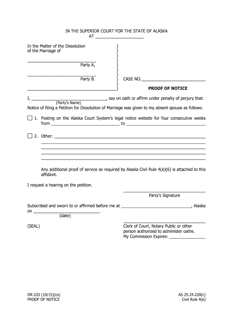 DR 105 Petition for Dissolution of Marriage with  Form