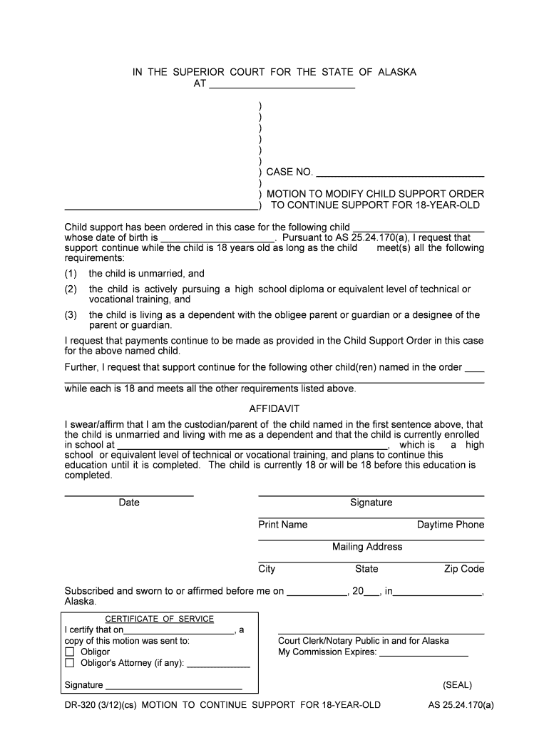 Motion and Affidavit to Modify Custody, Visitation Andor Child  Form