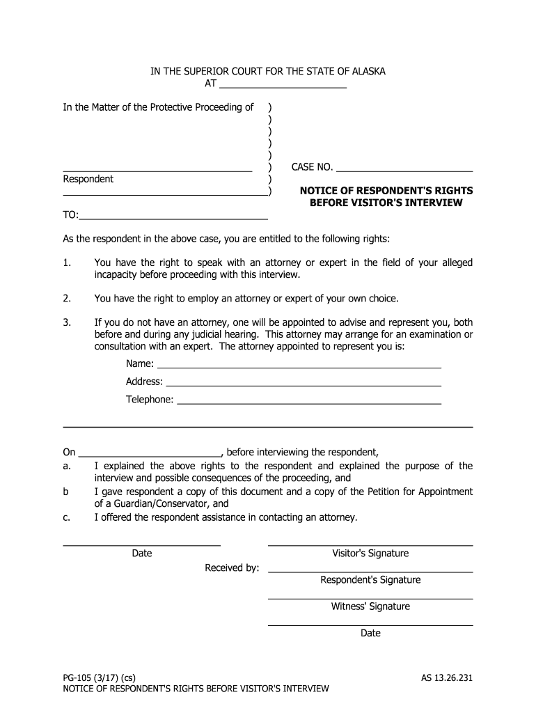 PG 117 Certificate of Service by Certified Mail State of Alaska  Form