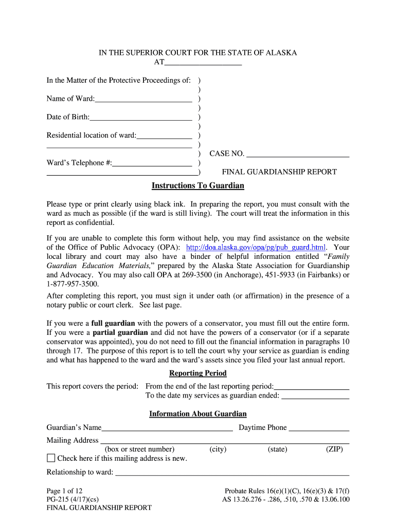 Residential Location of Ward  Form