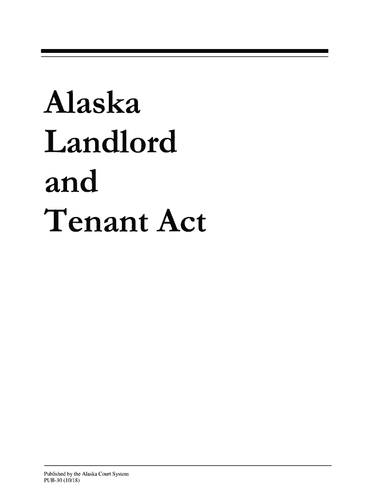 Fillable Online Alaska Landlord and Tenant Act, PUB 30 Fax  Form