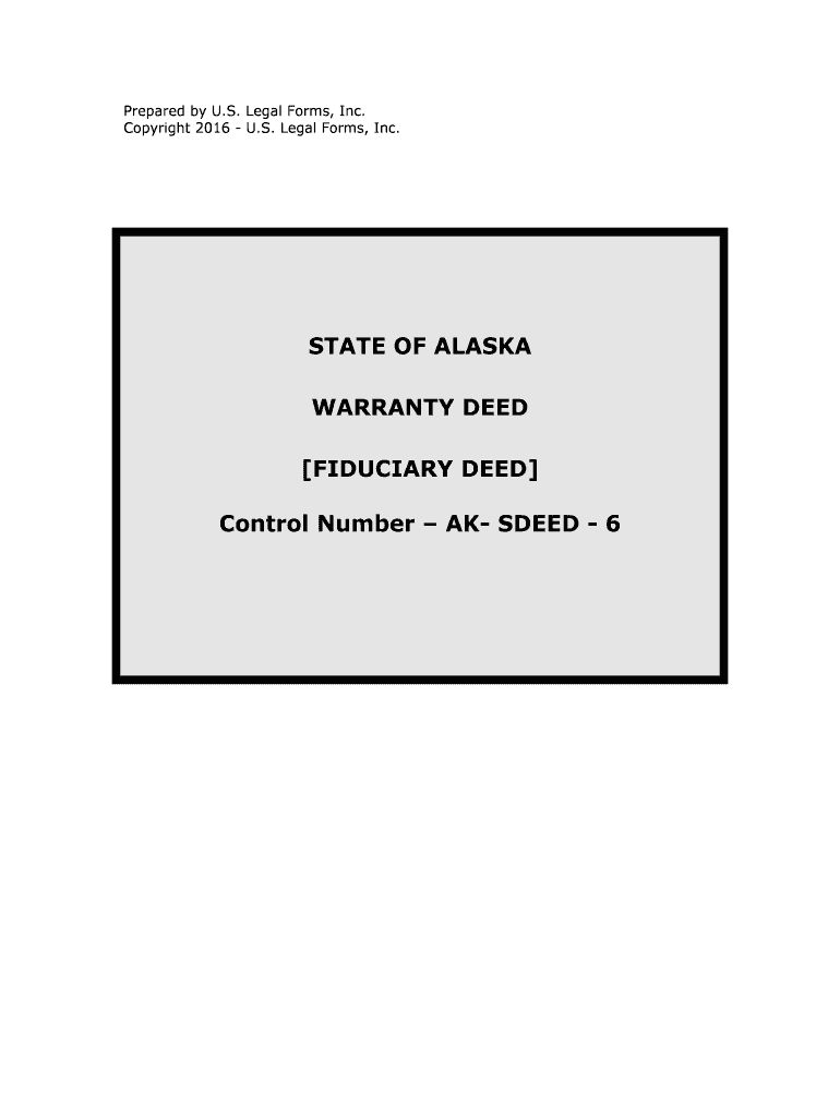 Alaska Warranty Deed for FiduciaryUS Legal Forms