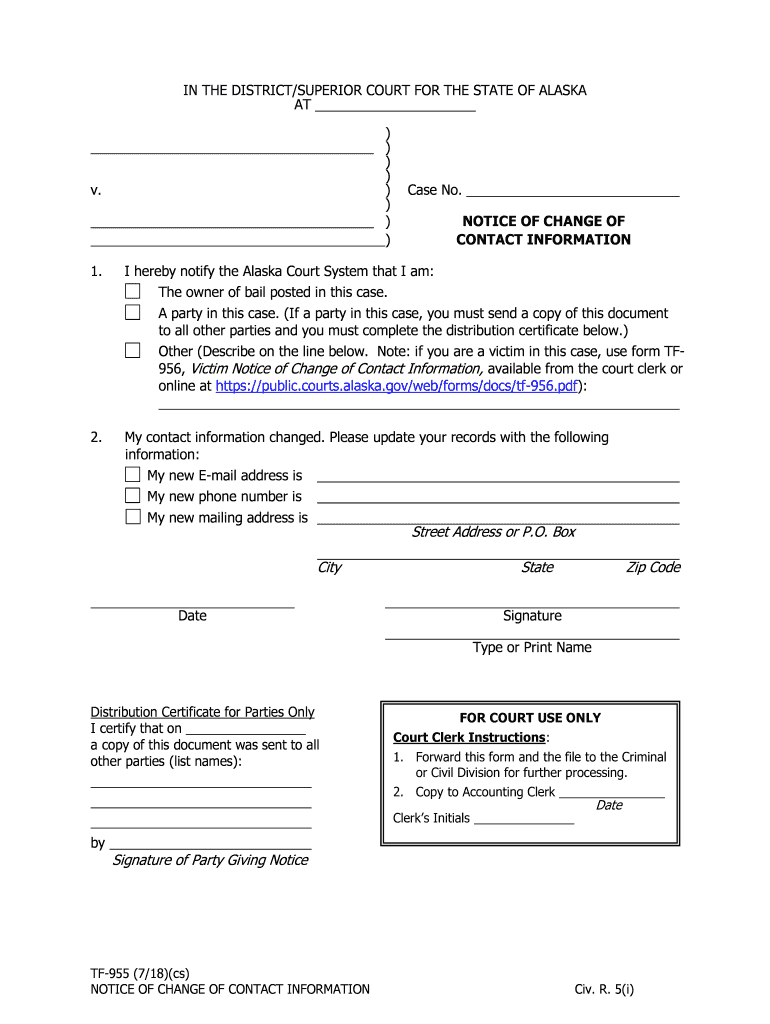 Get the TF 955 Notice of Change of Address Trial Court Forms