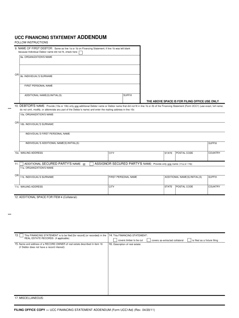 UCC FINANCING STATEMENT Secretary of State of Idaho  Form