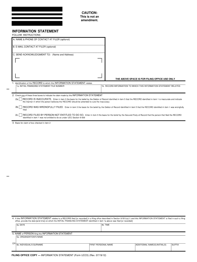 Information Statement Form UCC5 PDF