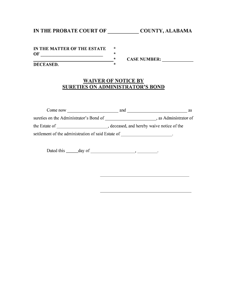 WAIVER of NOTICE by  Form