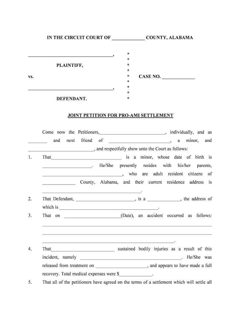 Order Granting Petition to Approve MinorIncompetent Person  Form