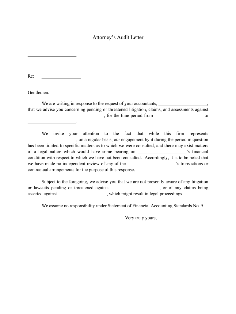 Attorneys Audit Letter  Form