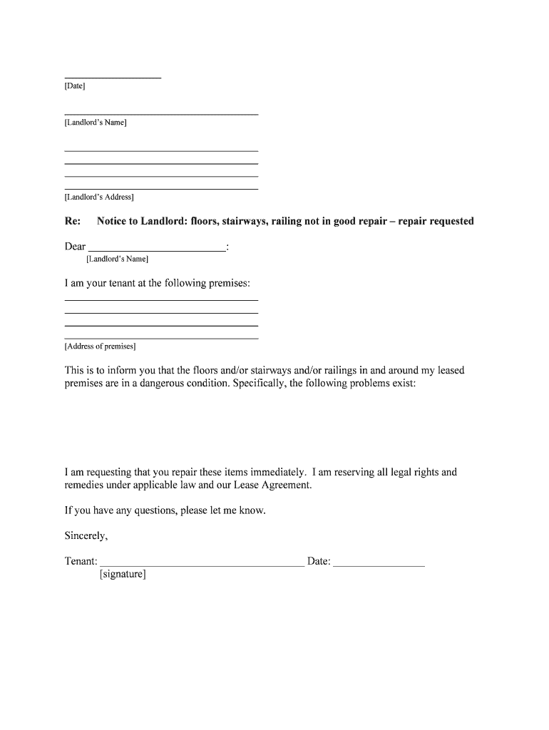 Tenants If You Need RepairsWashingtonLawHelp Org  Form