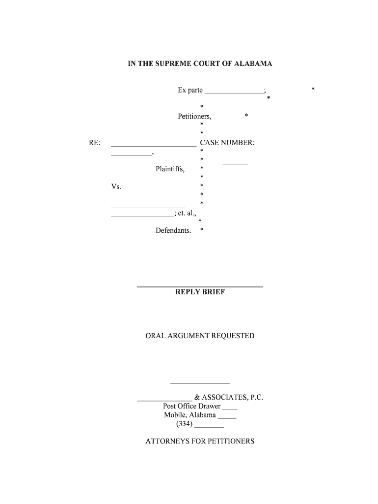 Ex Parte Frontier Corp Supreme Court of Alabama  Form