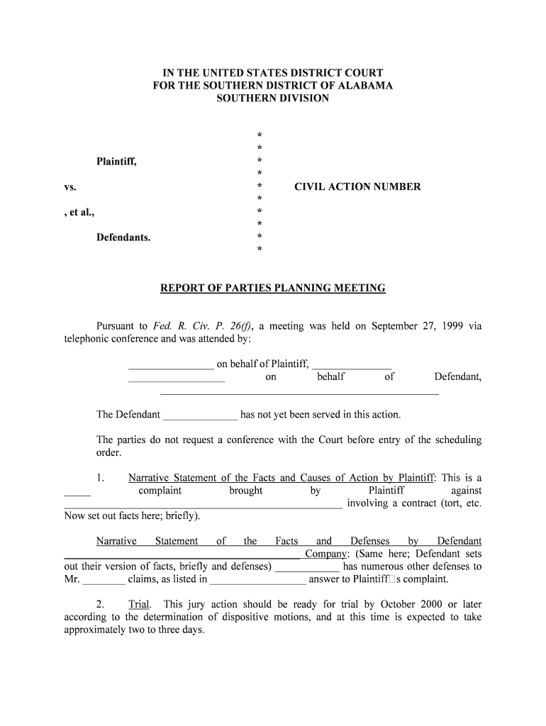 US District Court for the Southern District of Alabama Justia  Form