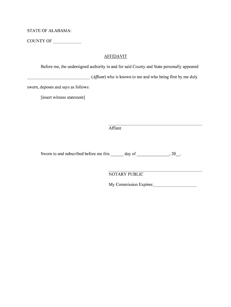 STATE of ALABAMA JEFFERSON COUNTY STATEMENT  Form