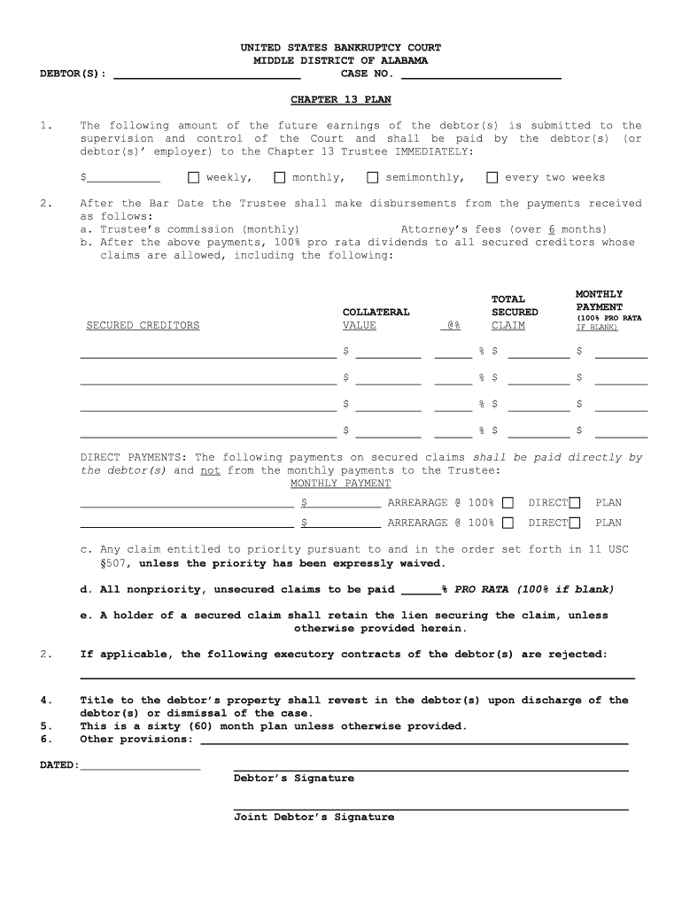 The Following Amount of the Future Earnings of the Debtors is Submitted to the  Form