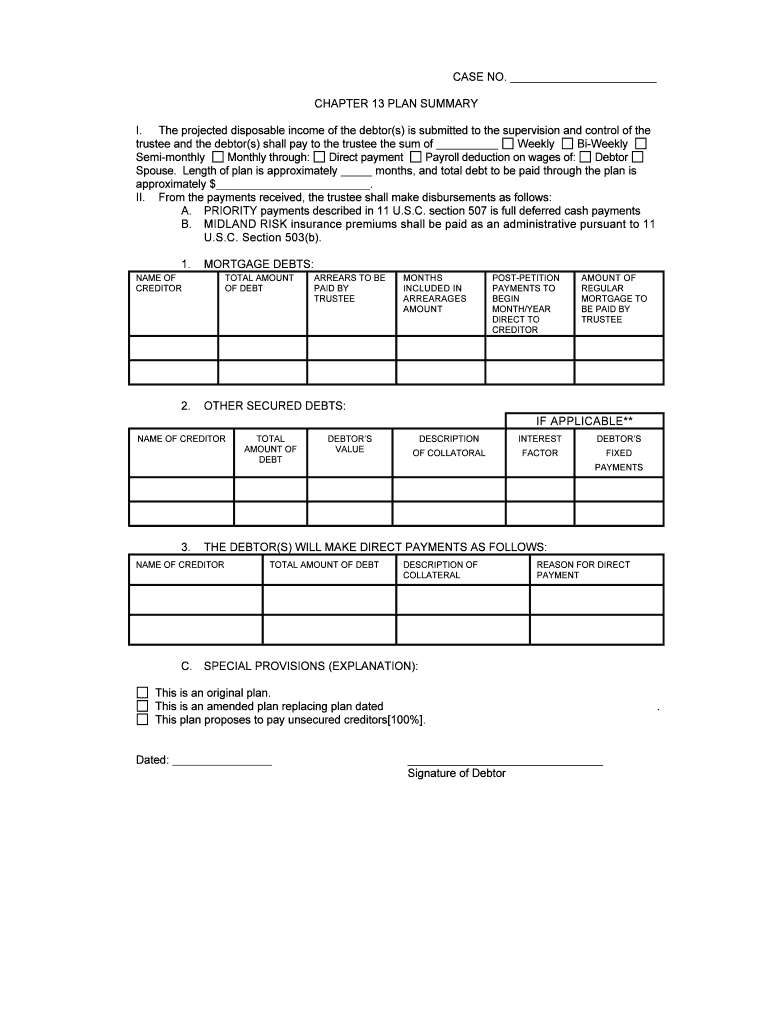 Chapter 13 Bankruptcy an Overview of the Process  Form