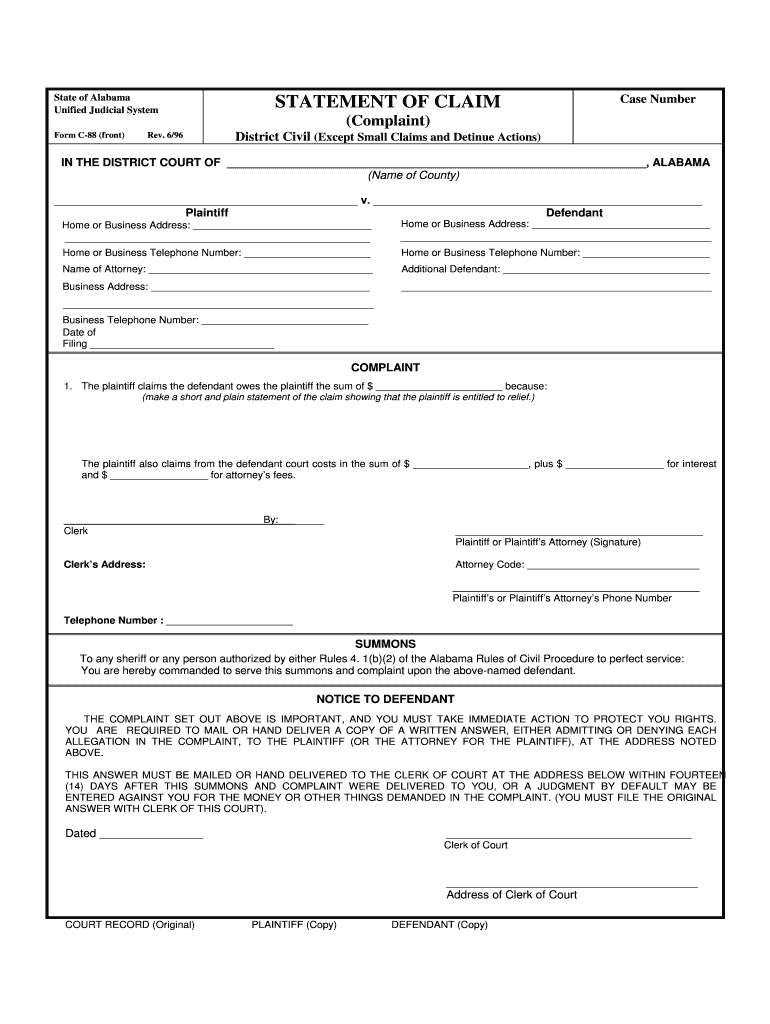 Form C 88 Front