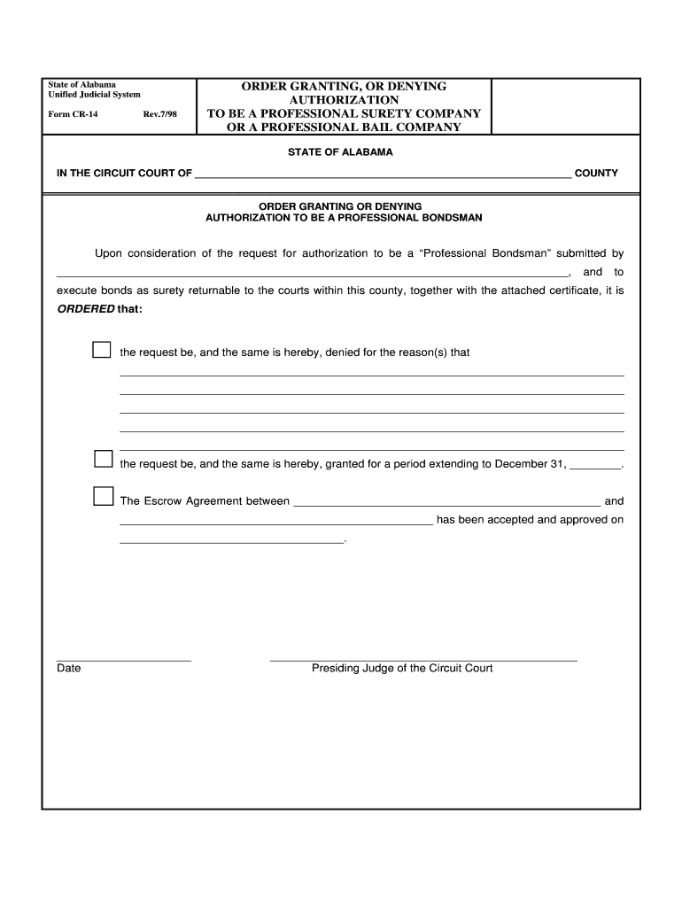 Form CR 14