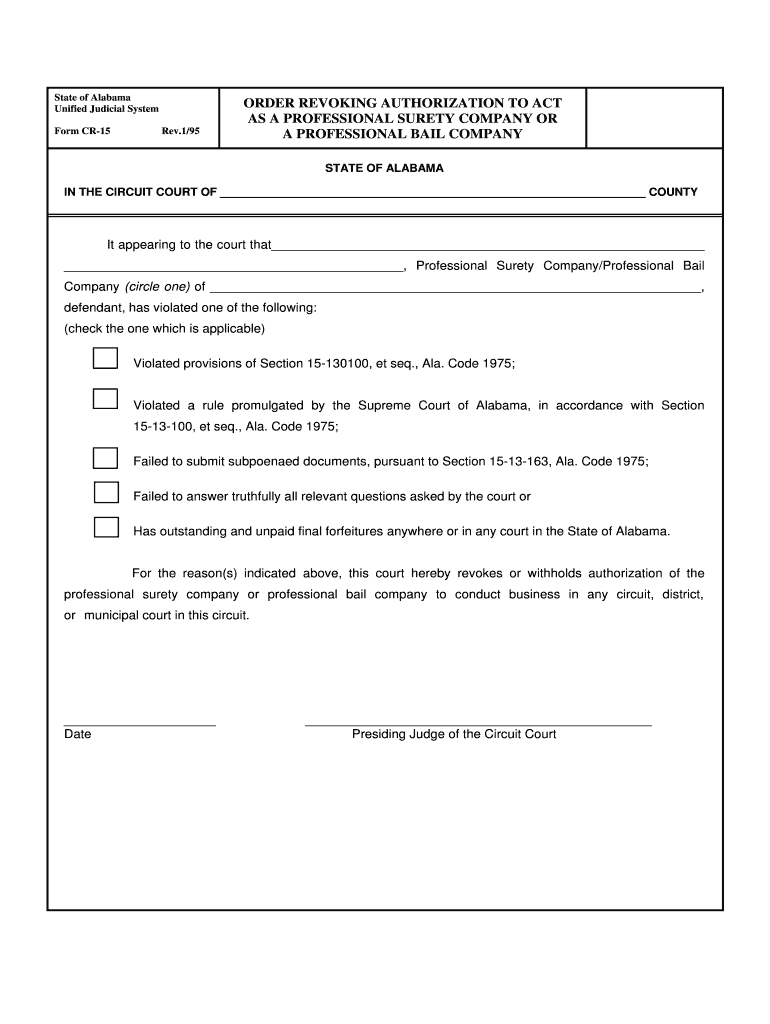 Corporate Surety Bond Alabama Administrative Office of Courts  Form