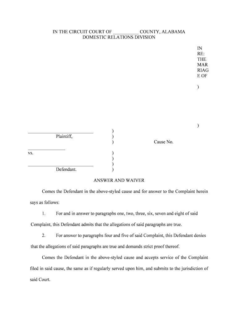 9th Judicial Circuit Court Domestic Relations Instructions and  Form