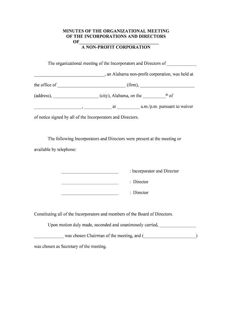 Nonprofit Formation Documents Articles of Incorporation