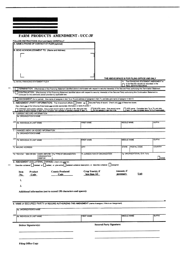 Farm Products Financing Statement Standard Form EFS 1 420