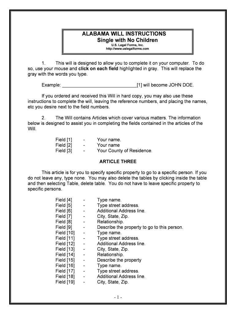 Type the Names of Persons to Receive All Other Property  Form