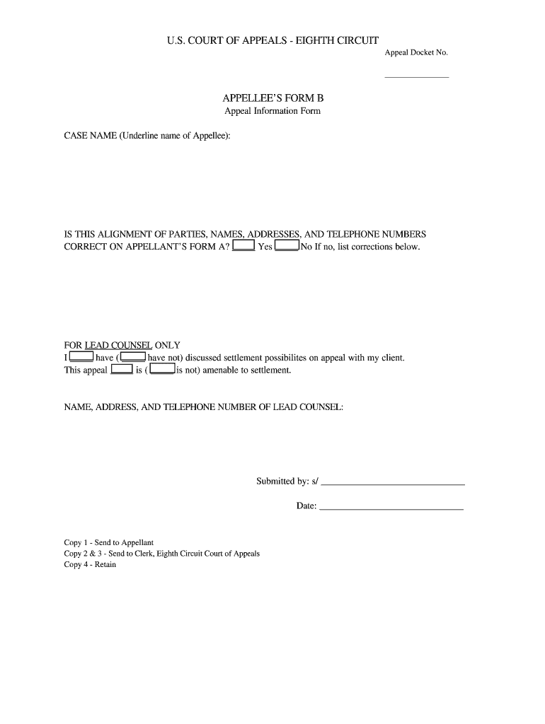 Opinions U S District Court and U S Court of Appeals  Form