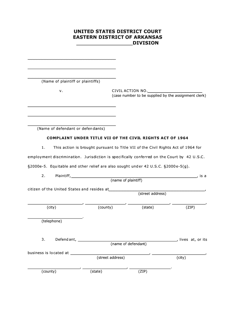 Name of Plaintiff or Plaintiffs  Form