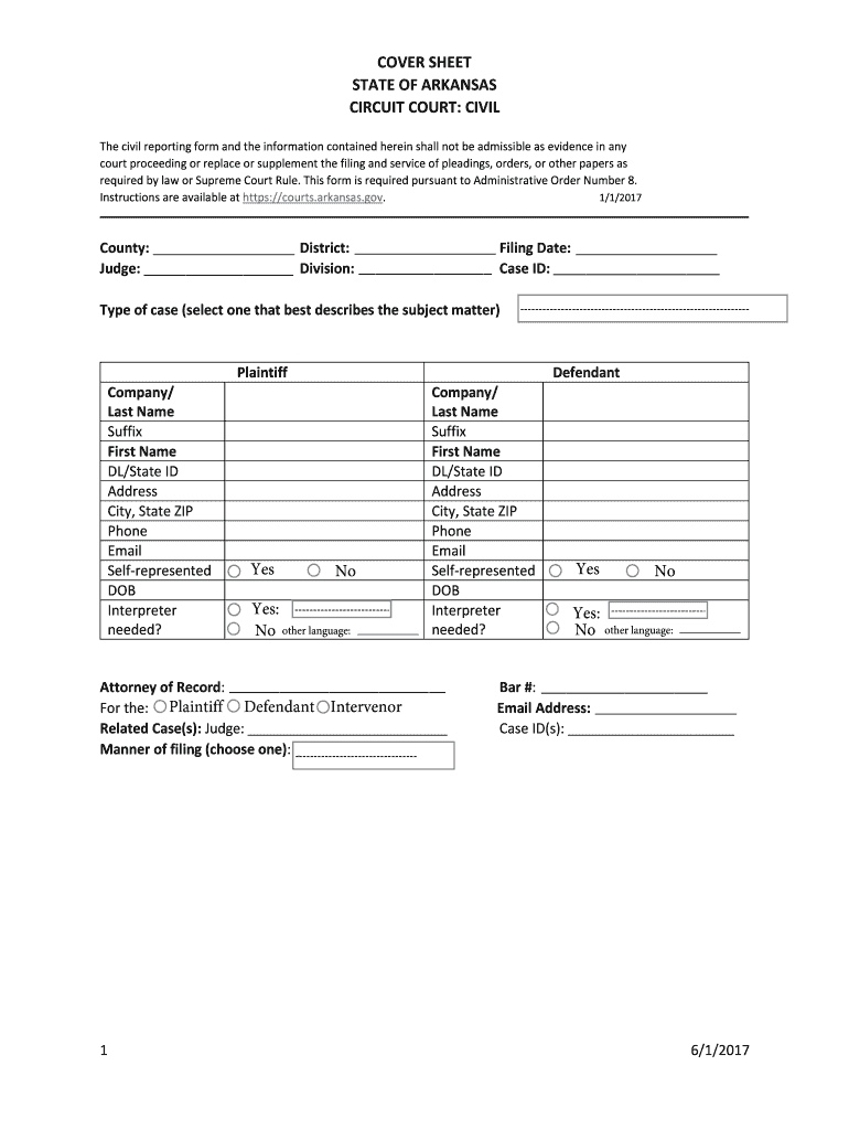 Louisiana Civil Case Reporting Form the Louisiana