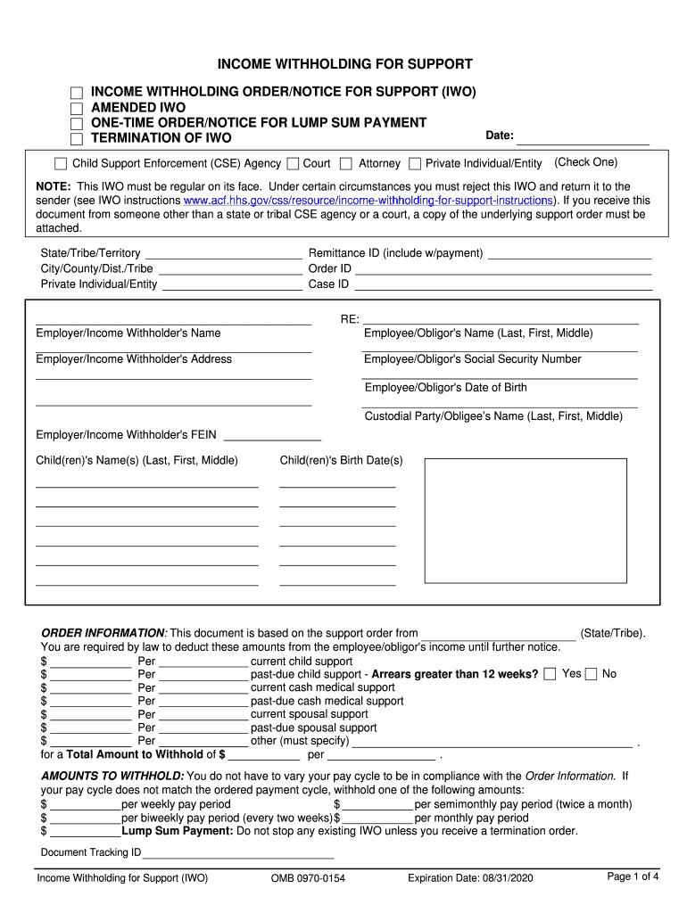 Income Withholding for Support Mass Gov  Form