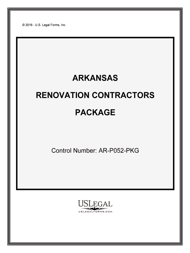 Control Number AR P052 PKG  Form