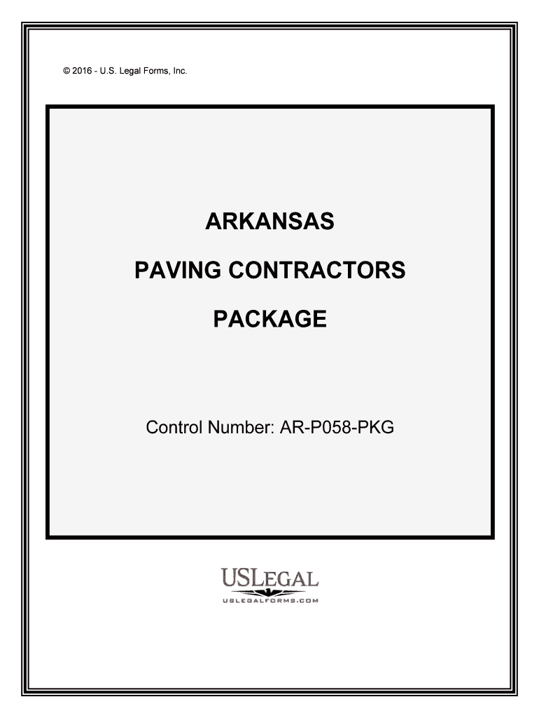 Control Number AR P058 PKG  Form