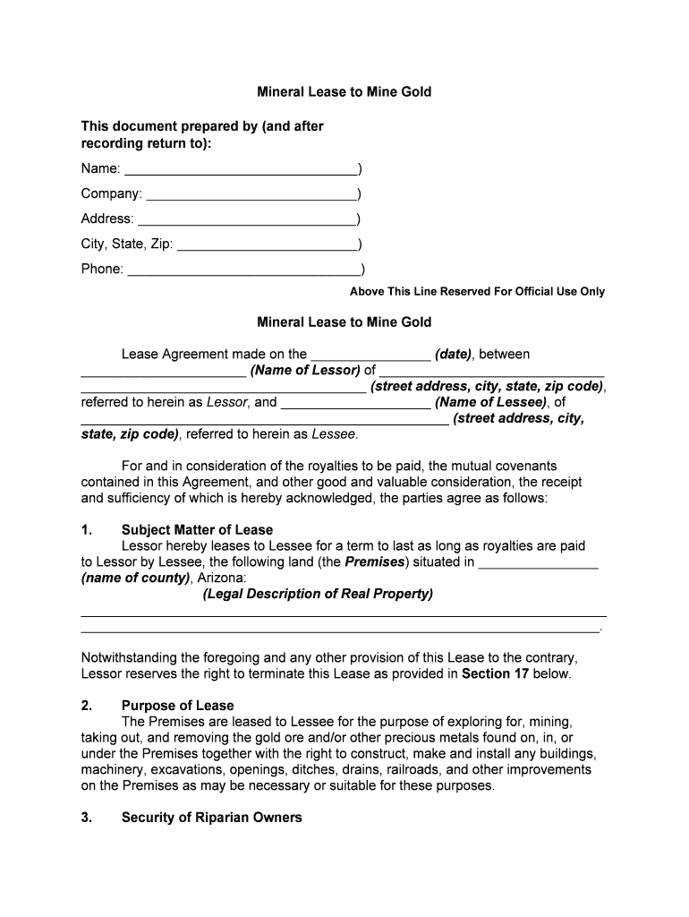 Mining Lease Agreement between United Mines, Inc and  Form