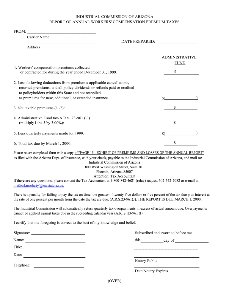 Insurance Carrier Annual Tax Form 200Industrial
