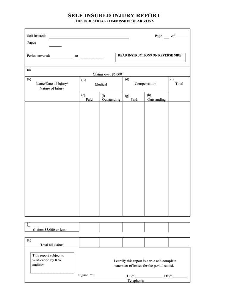 SELF INSURED INJURY REPORT  Form