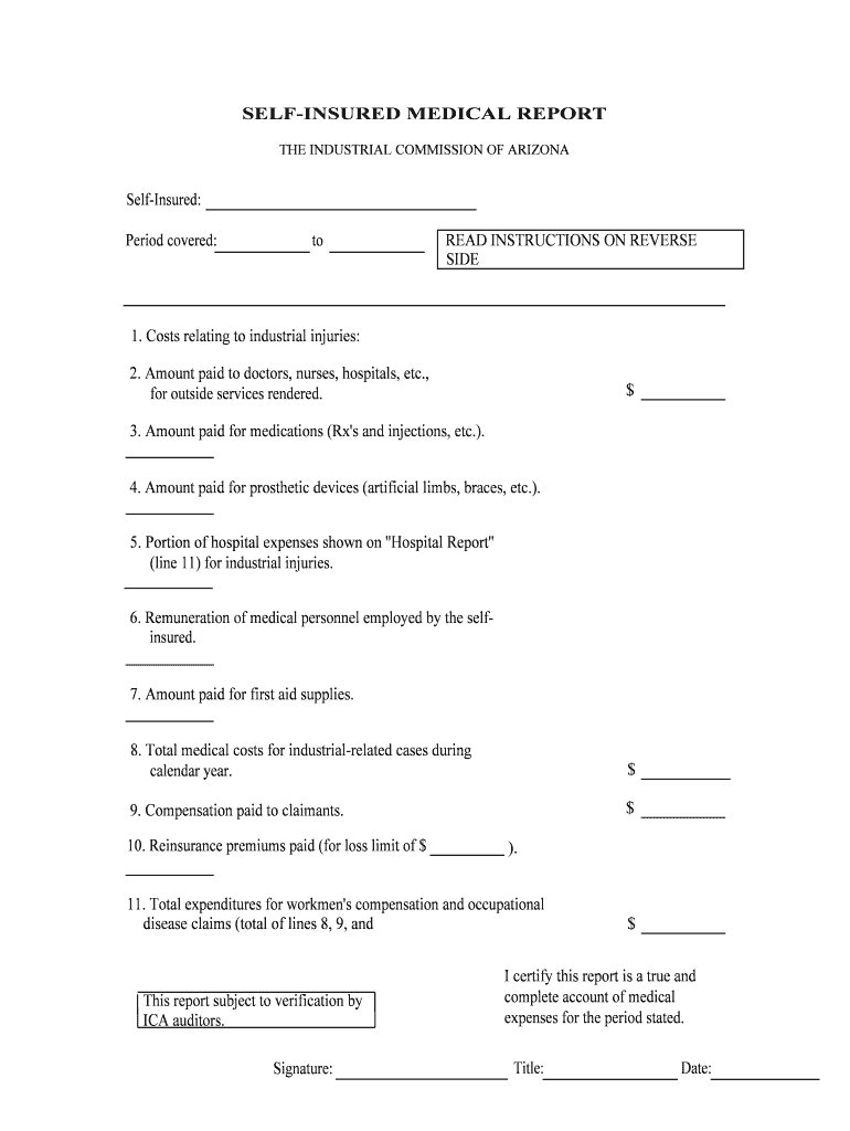 SELF INSURED MEDICAL REPORT  Form