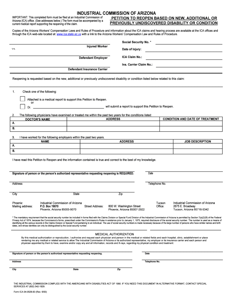 IMPORTANT This Completed Form Must Be Filed at an Industrial Commission of