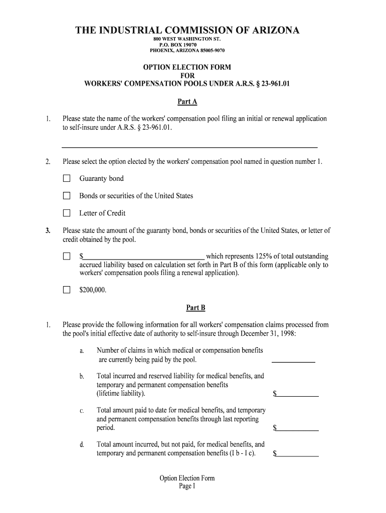 Justia Option Election Form for Workers Compensation