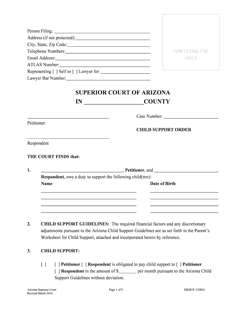 Petition and First Court Pape Graham County  Form