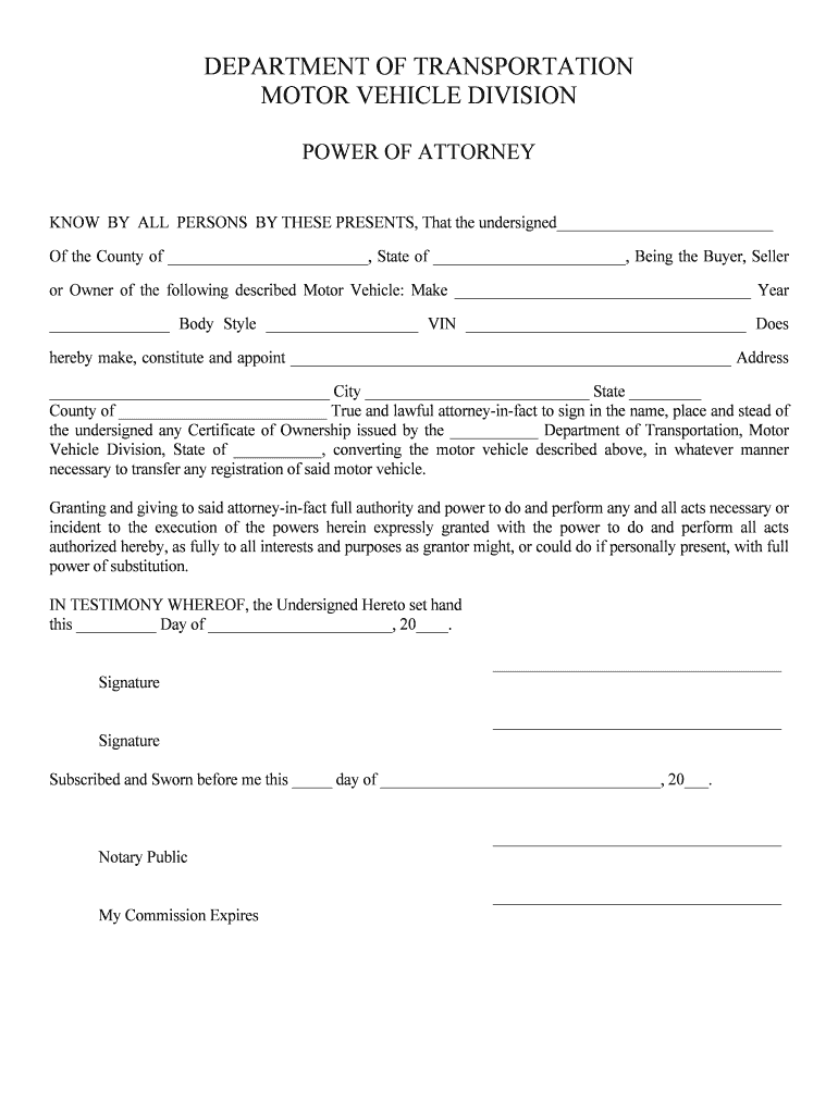 411021 Iowa Department of Transportation Power of Attorney  Form