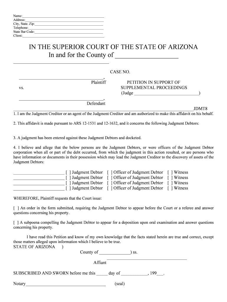 PETITION in SUPPORT of  Form