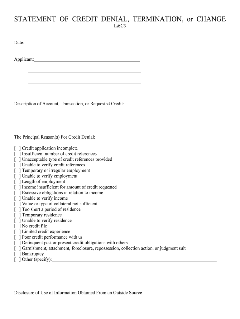 STATEMENTOFCREDITDENIAL,TERMINATION,orCHANGE L&amp;amp;C3  Form