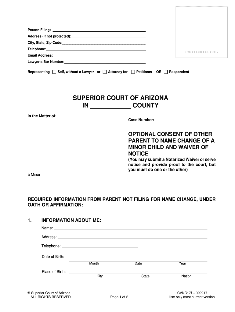 OPTIONAL CONSENT of OTHER  Form