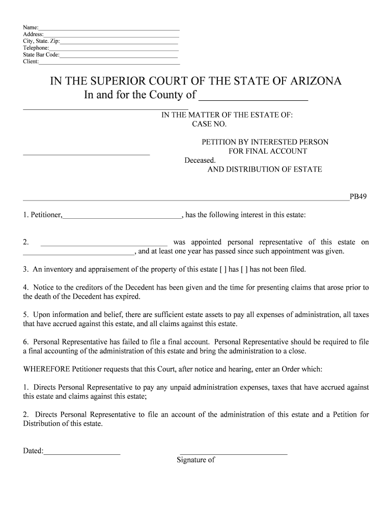 PETITION by INTERESTED PERSON  Form