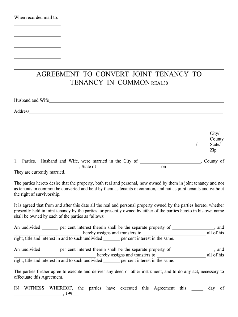 Unilaterally Changing House from &amp;quot;joint Tenants&amp;quot; to  Form