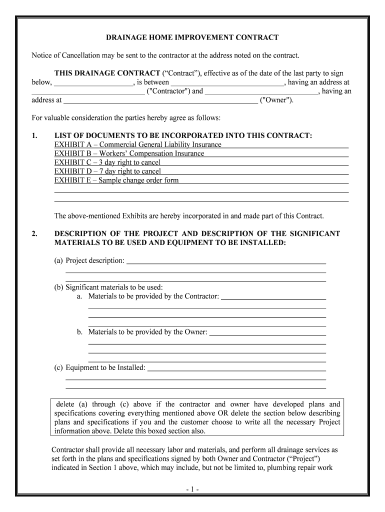 Georgia Drainage Contract for ContractorUS Legal Forms